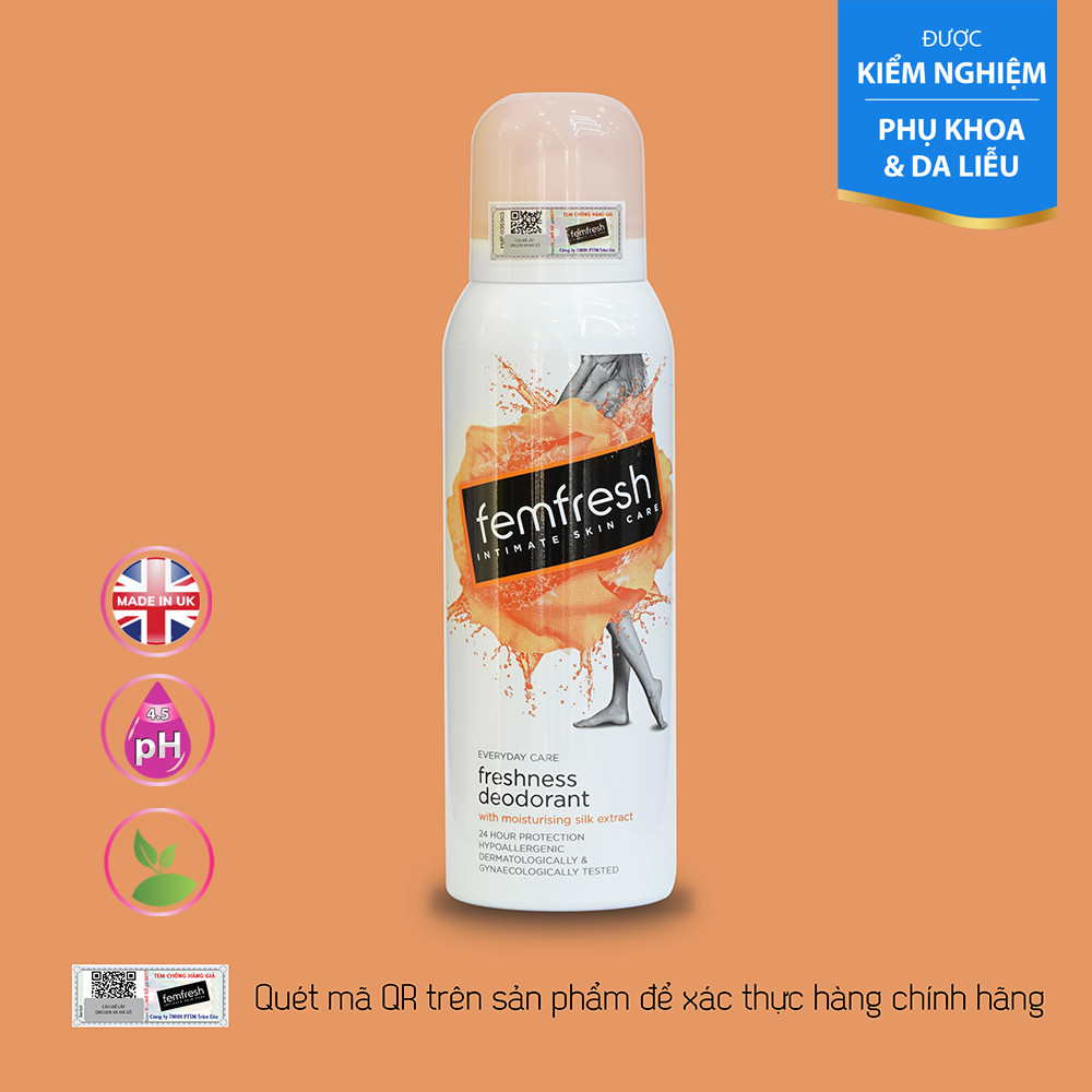 Xịt Thơm Mát Vùng Kín Cao Cấp Femfresh Freshness Deodorant 125ml - Nhập Khẩu Anh Quốc, làm sạch thơm, mùi hương dịu nhẹ