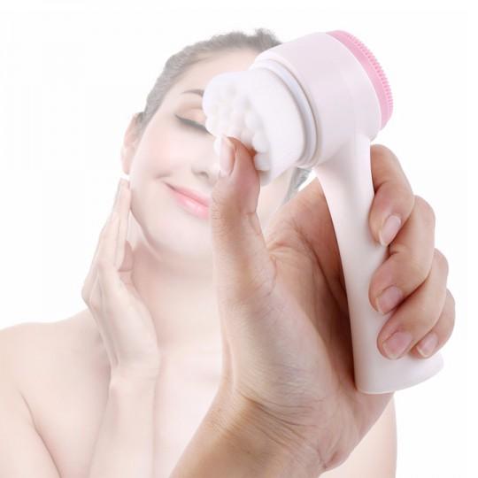 Cọ Rửa Mặt Massage 2 Đầu Sillicon