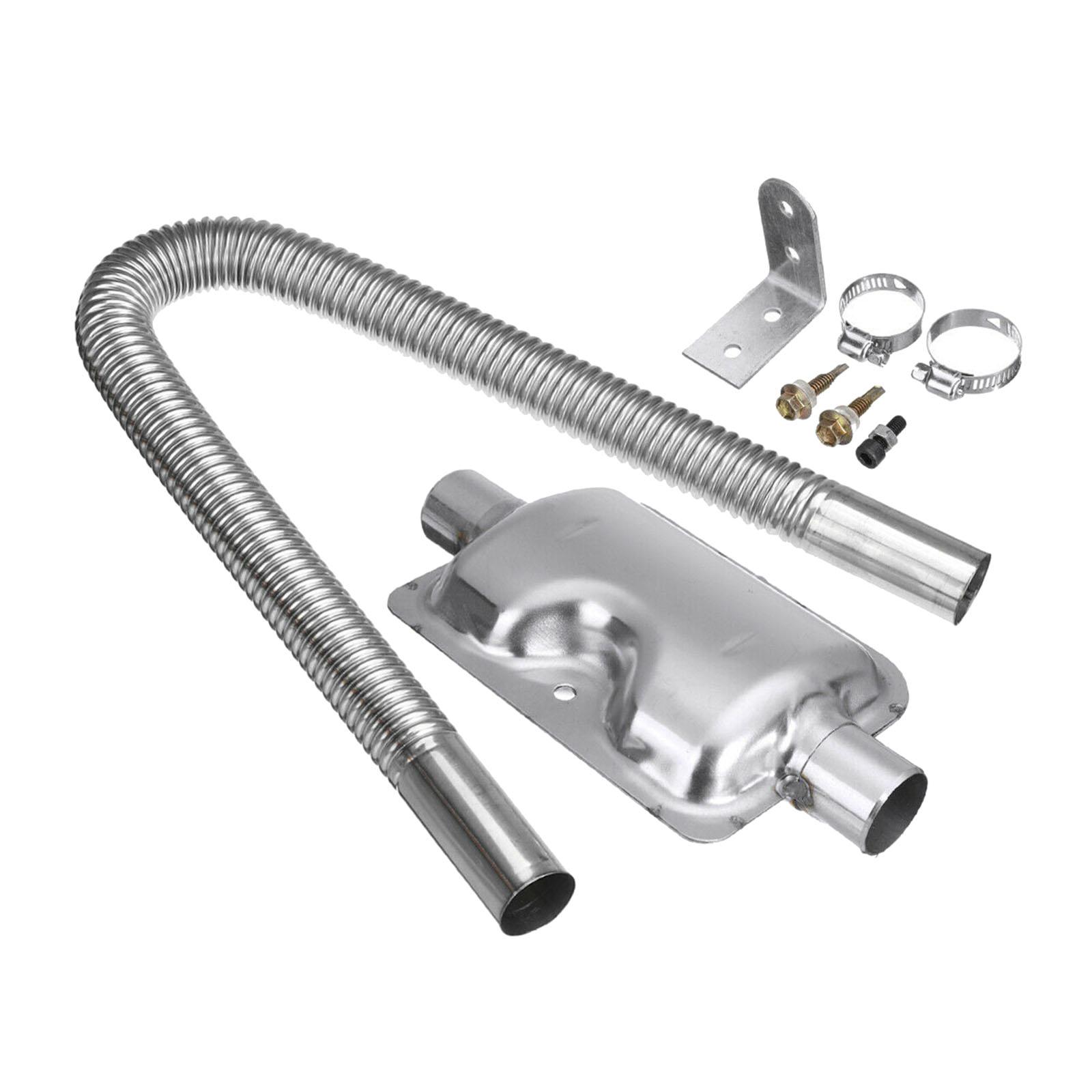 24" Length Car Exhaust Pipe Silencer Muffler Kit Bracket Screws for
