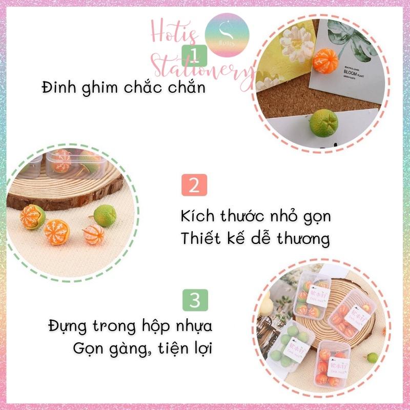 Đinh ghim bảng gỗ bần hình trái tắc - 4 mẫu siêu dễ thương