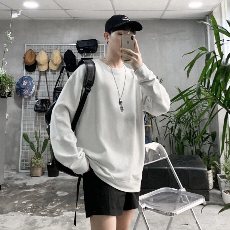 Sweater vải nỉ trắng đen nam nữ (ảnh thật)