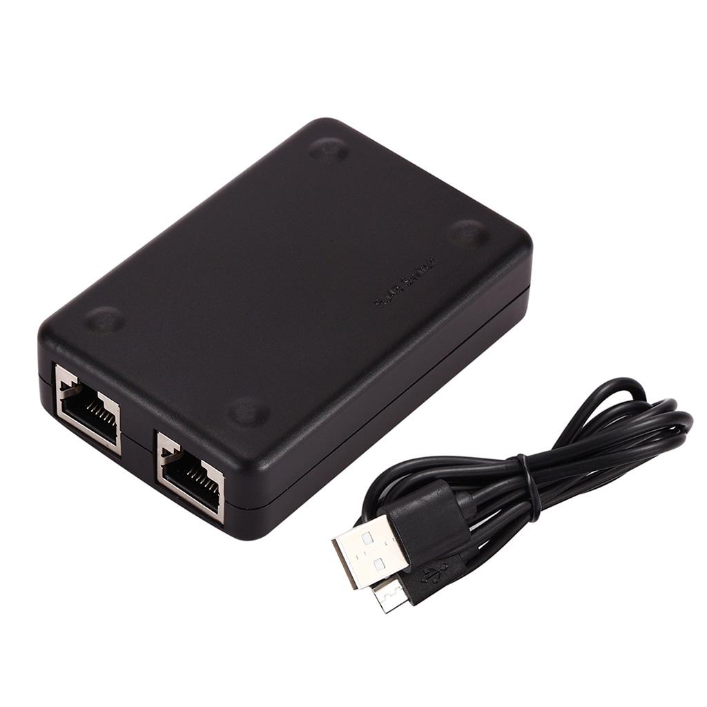 2In1 Out RJ45 Network Switch Box Ethernet Internet Adapter Hub Splitter For Computer Black