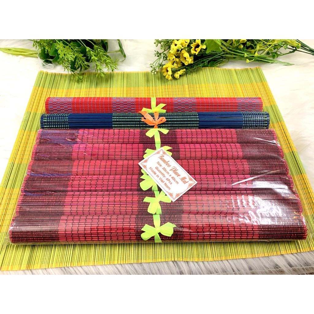 Tấm lót bàn ăn Bamboo placemat bằng tre tự nhiên nhiều màu 2021