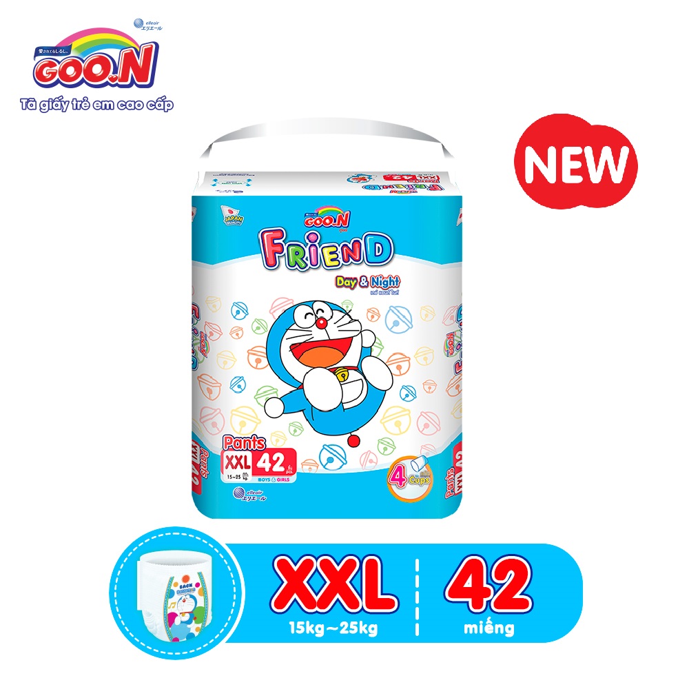 Tã quần Goon Friend Doremon mới gói siêu đại XXL42 (15kg ~ 25kg)