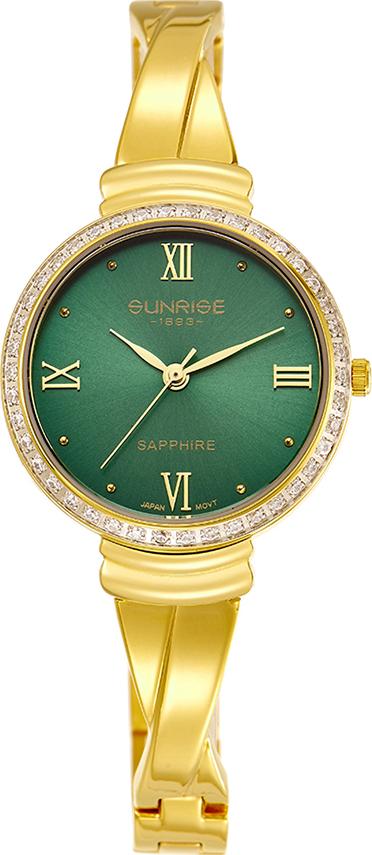 Đồng hồ nữ siêu mỏng Sunrise 9945AB đính đá kính Sapphire chống xước chống nước tốt - Fullbox chính hãng