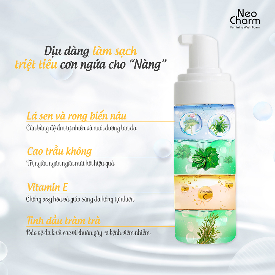 Dung dịch vệ sinh phụ nữ dạng xịt bọt cải tiến mới NEOCHARM 160ml 