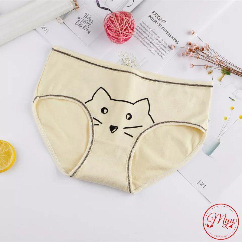 Quần lót cotton viền hình thú cute