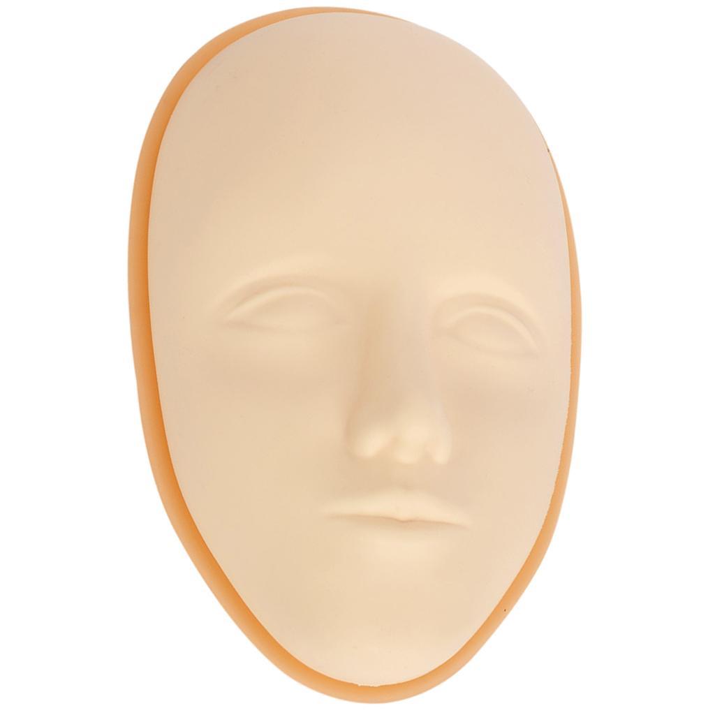 Reusable 5D Silicone Human Face Practice Skin w/Base for Microblading Tattoo