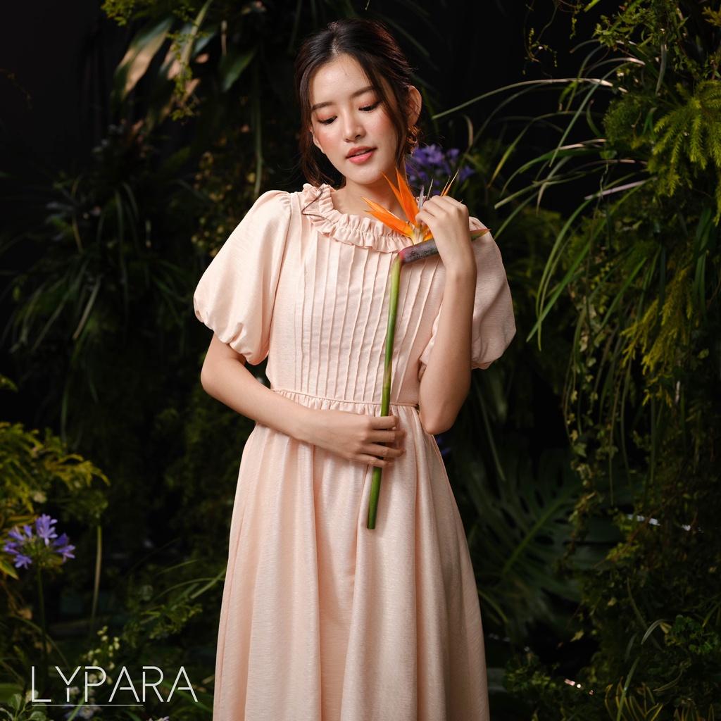 Đầm Cổ Tròn Khoét Eo Lypara Vải Tơ Tằm Cao Cấp | Maika Dress