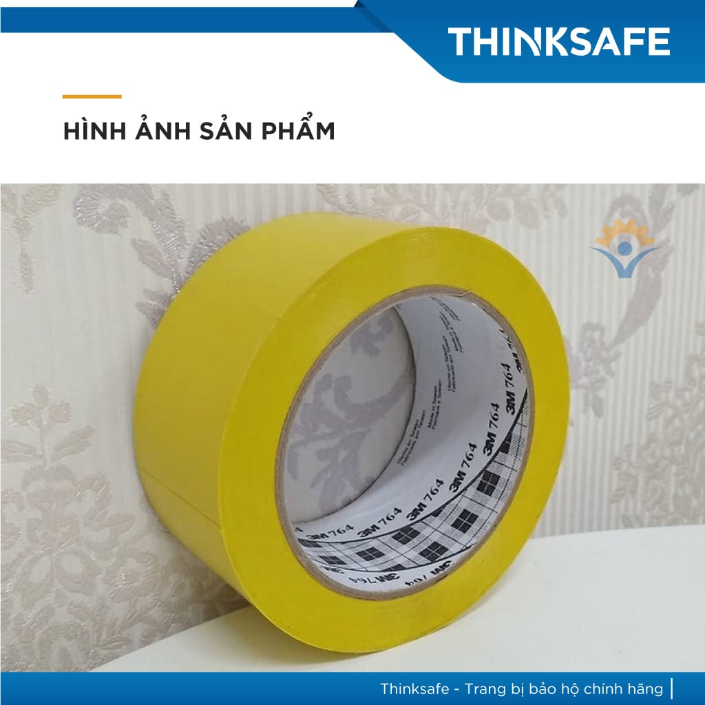 Băng keo dán nền 3M Thinksafe, chuyên dùng cảnh báo nhà xưởng, tủ điện, tường, nền nhà, tháo không để lại keo - 3M 764 - 3M 766 -3M 767