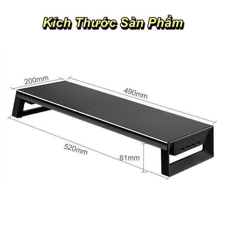 Bàn Kê Màn Hình 4 cổng usb SLIM BLACK