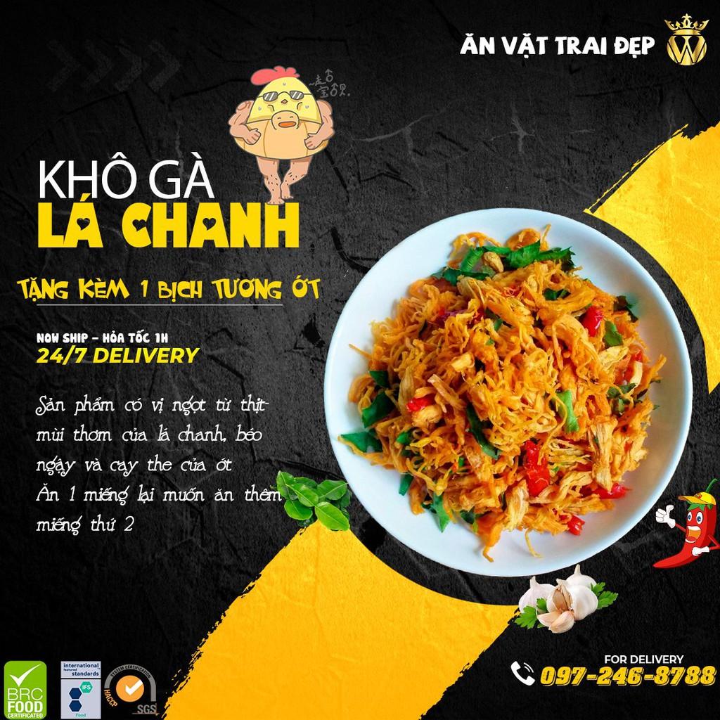 100G GIÁ SỈ KHÔ GÀ LÁ CHANH THƯỢNG HẠNG SIÊU NGON - TRAI ĐẸP SNACK