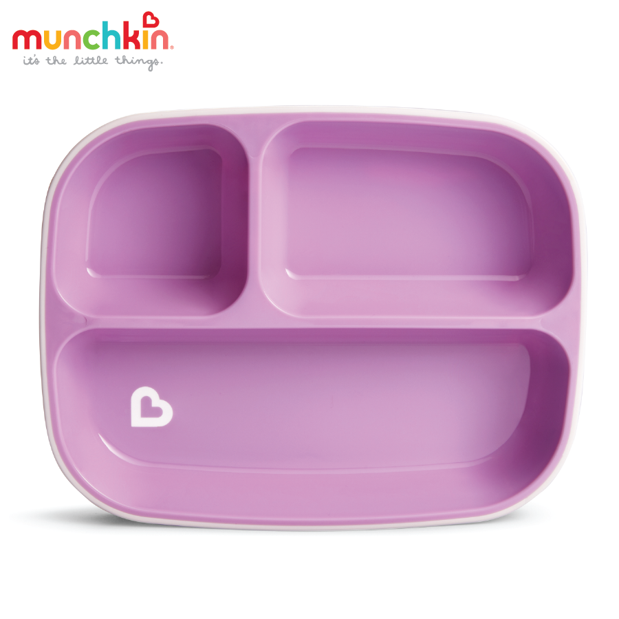 Bộ 2 Đĩa Chia Ngăn Chống Trượt Munchkin (Hồng - Tím)