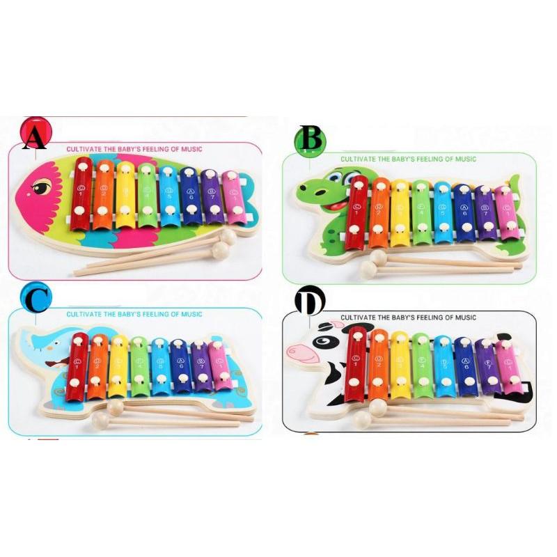 Bộ đàn gỗ 8 thanh đa dạng chủ đề cho bé yêu
