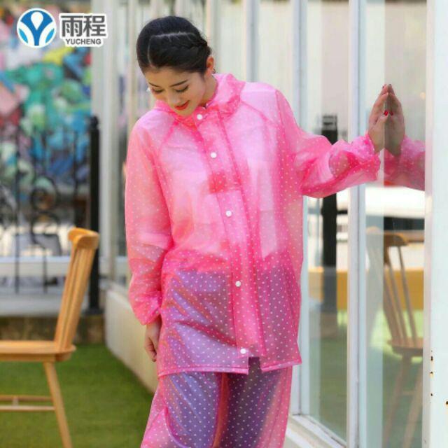Áo mưa bộ chấm bi
