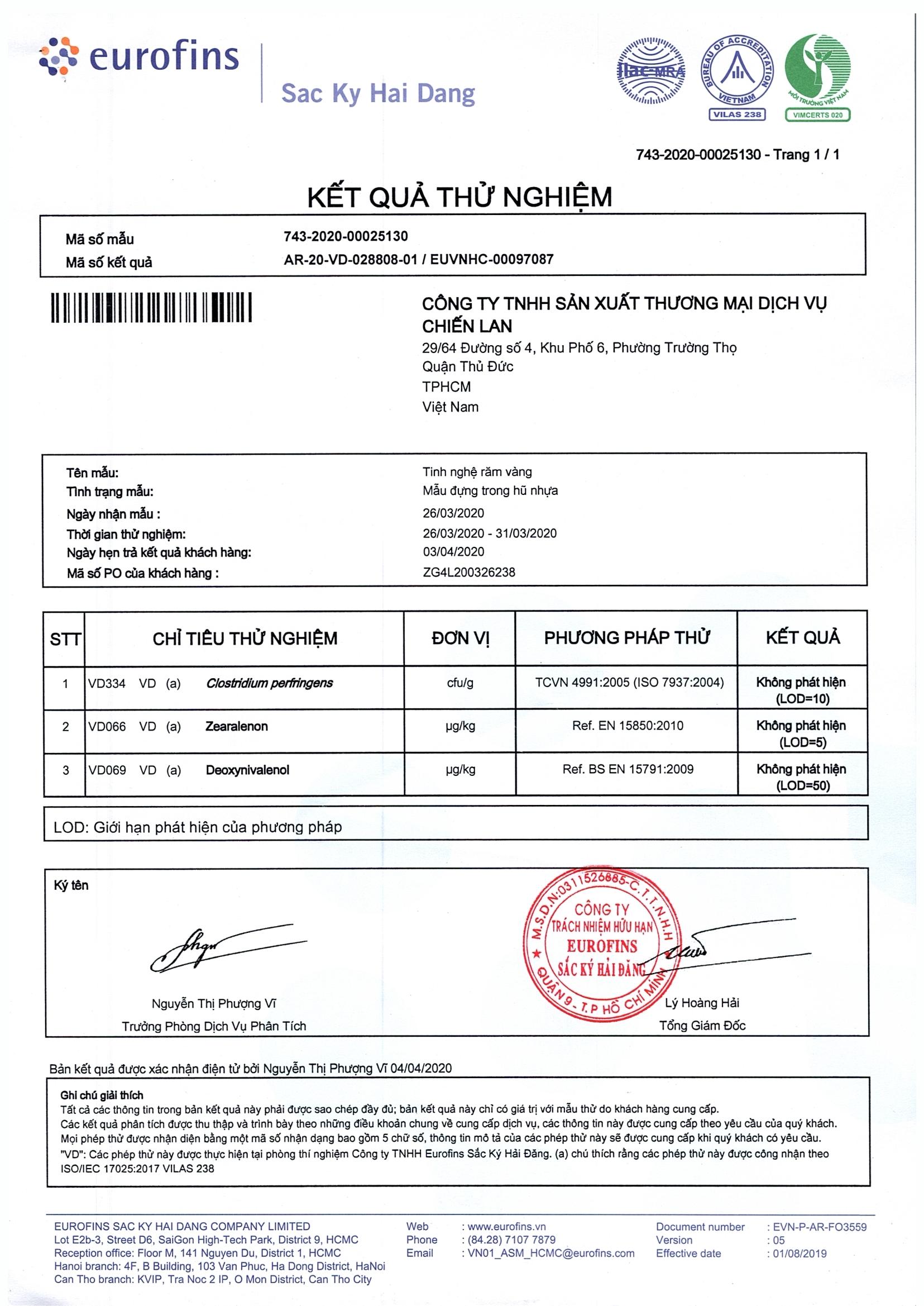 Tinh nghệ răm vàng Mộc Lan