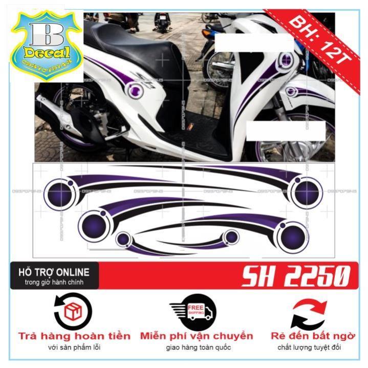 TEM XE SH 2019 TRẮNG TÍM