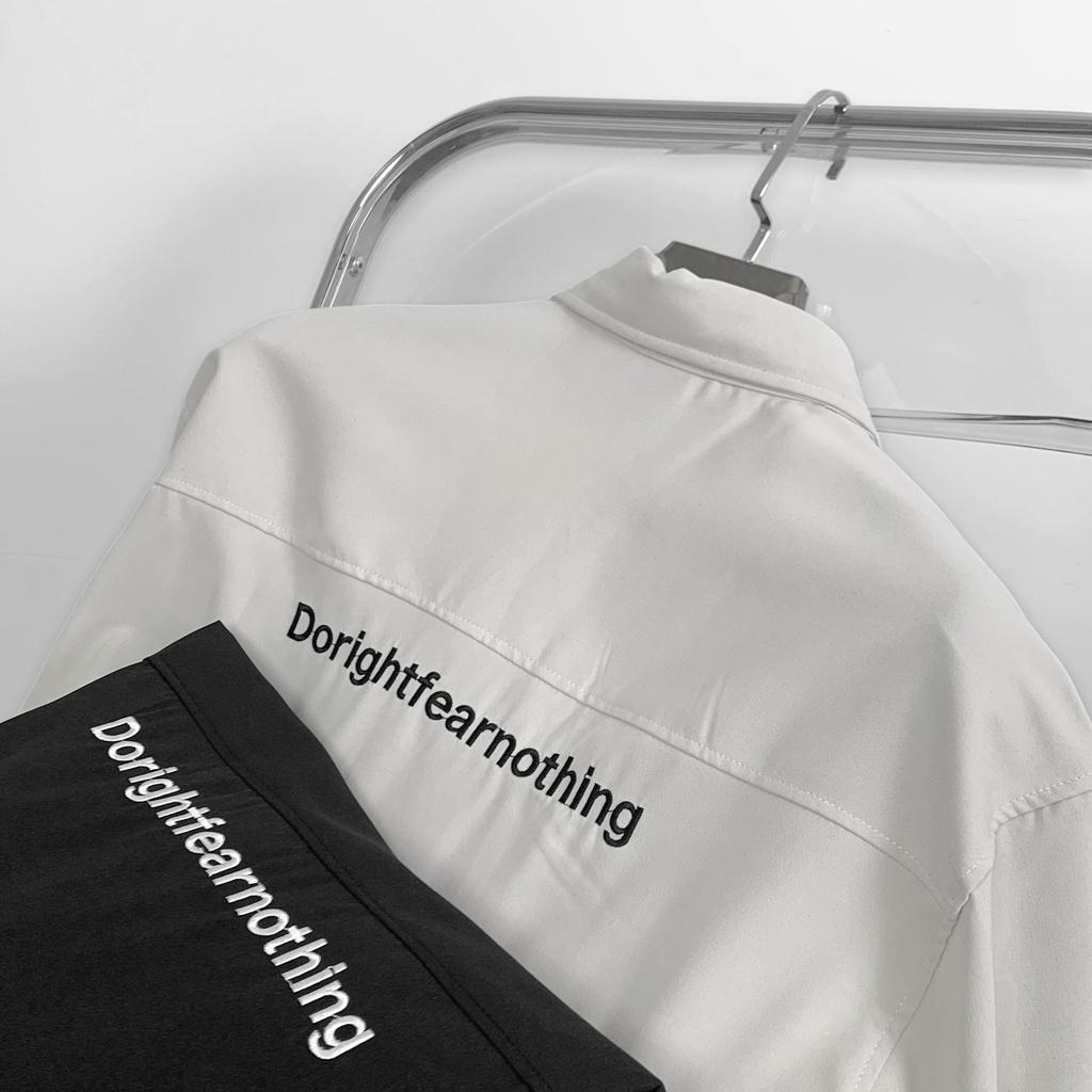 Áo Sơmi dài tay Kaki Dorightfearnothing, Áo sơ-mi dài tay nam nữ unisex form rộng, Local Brand JACK LANE