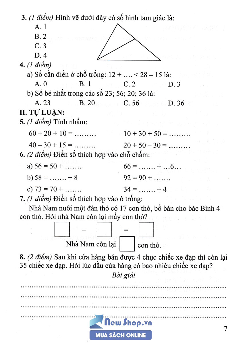 Bộ Đề Kiểm Tra Môn Toán Lớp 2 (Bám Sát SGK Kết Nối Tri Thức Với Cuộc Sống)