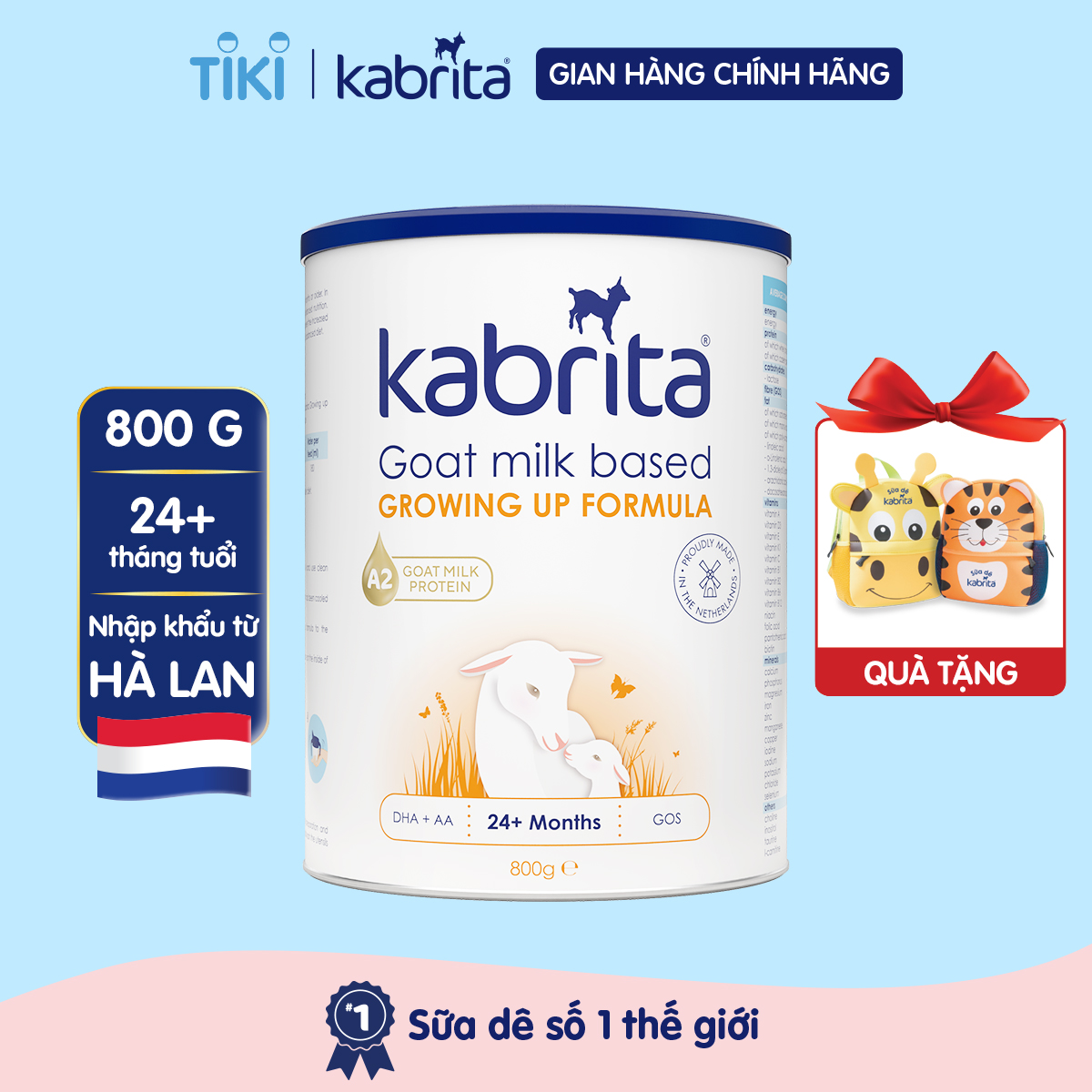 Sữa dê Kabrita số 3 cho trẻ trên 24 tháng - Lon 800g