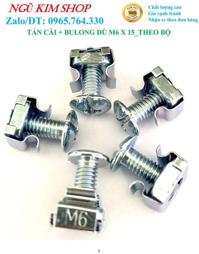 TÁN CÀI + BULONG DÙ M6 x 15 _ THEO BỘ