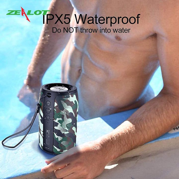 Loa bluetooth Zealot tặng kèm móc khóa chữ 5 Tech nghe nhạc không dây âm thanh siêu trầm hàng chính hãng kết nối ổn định, bluetooth 5.0 dùng cho điện thoại, laptop, PC...