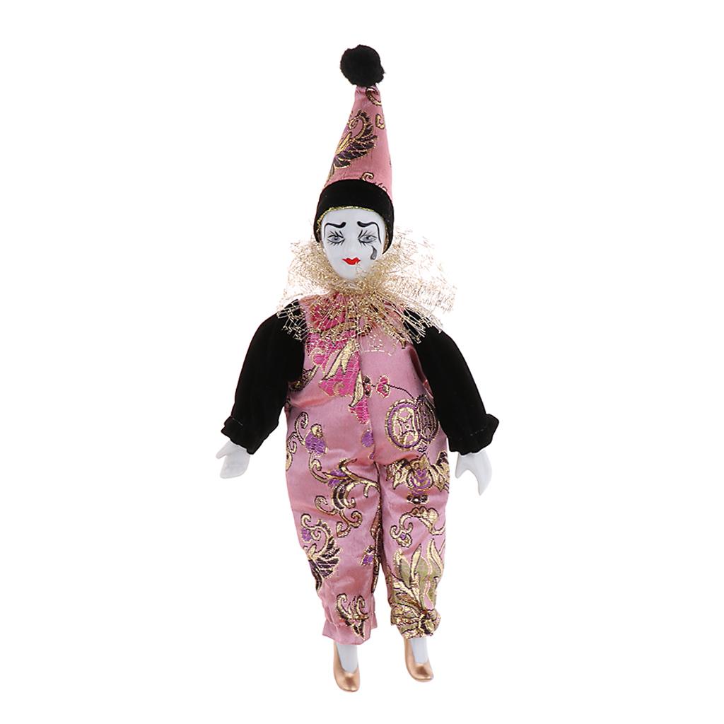 9 Inch Porcelain Dolls Italian Eros Triangel Dolls Model Sad Clown For Dollhouse Decoration Pink
