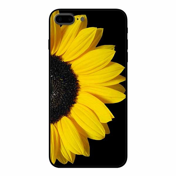 Ốp lưng in cho Iphone 7 Plus/ 8 Plus  Hoa Hướng Dương Nền Đen