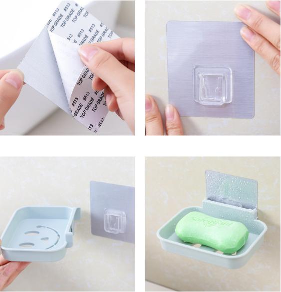 Giá để xà phòng treo tường tiện lợi hình mặt cười - giao màu ngẫu nhiên - 1 cái