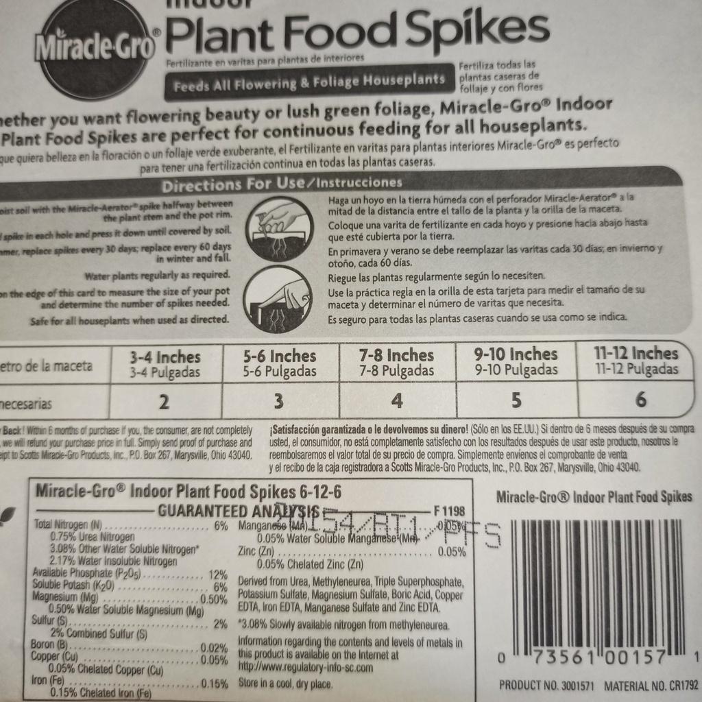 Phân que Plant Food Spikes 48 que, NPK 6-12-6 Nhập khẩu Mỹ rất tốt cho Lan và cây cảnh, tan chậm 2tháng