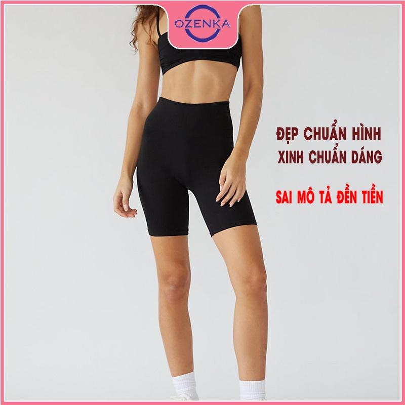 Quần legging đùi nữ cạp cao dáng lửng ngố mặc nhà ôm lưng thun bó bigsize chất dày đẹp