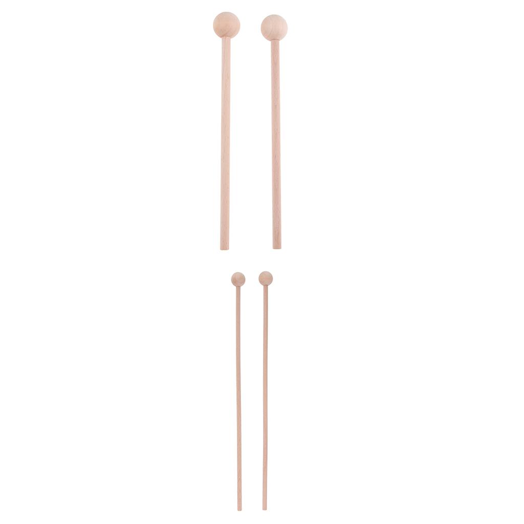 2 Pair Wooden Burr-free Mallets Percussion Musical Instruments Chime Bell