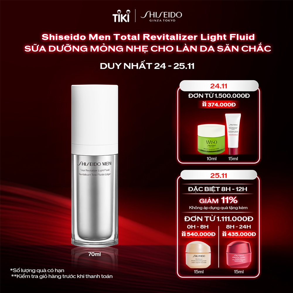 Sữa dưỡng da Shiseido Men Total Revitalizer Light Fluid N 70ml