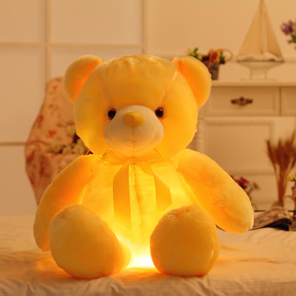 50Cm Sáng Tạo Sáng Đèn LED Gấu Bông Thú Nhồi Bông Sang Trọng Đồ Chơi Nhiều Màu Sắc Phát Sáng Giáng Sinh Quà Tặng Cho Trẻ Em Gối