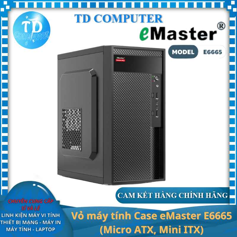 Vỏ máy tính Case eMaster E6665 (Micro ATX, Mini ITX) - Hàng chính hãng Hằng Thịnh phân phối