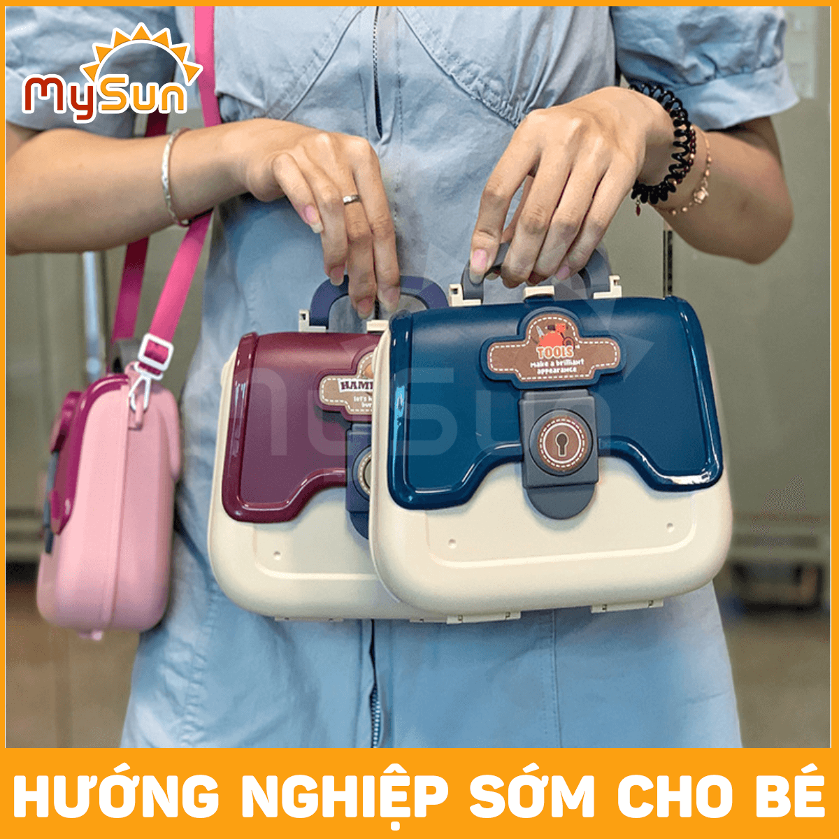 Bộ Vali đồ chơi hướng nghiệp trang điểm, kỹ sư, sửa chữa, nấu ăn nhà bếp cho bé gái, trai MySun