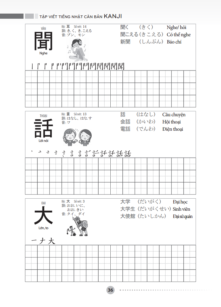 Tập Viết Tiếng Nhật Căn Bản - Kanji (Tái Bản 2023)