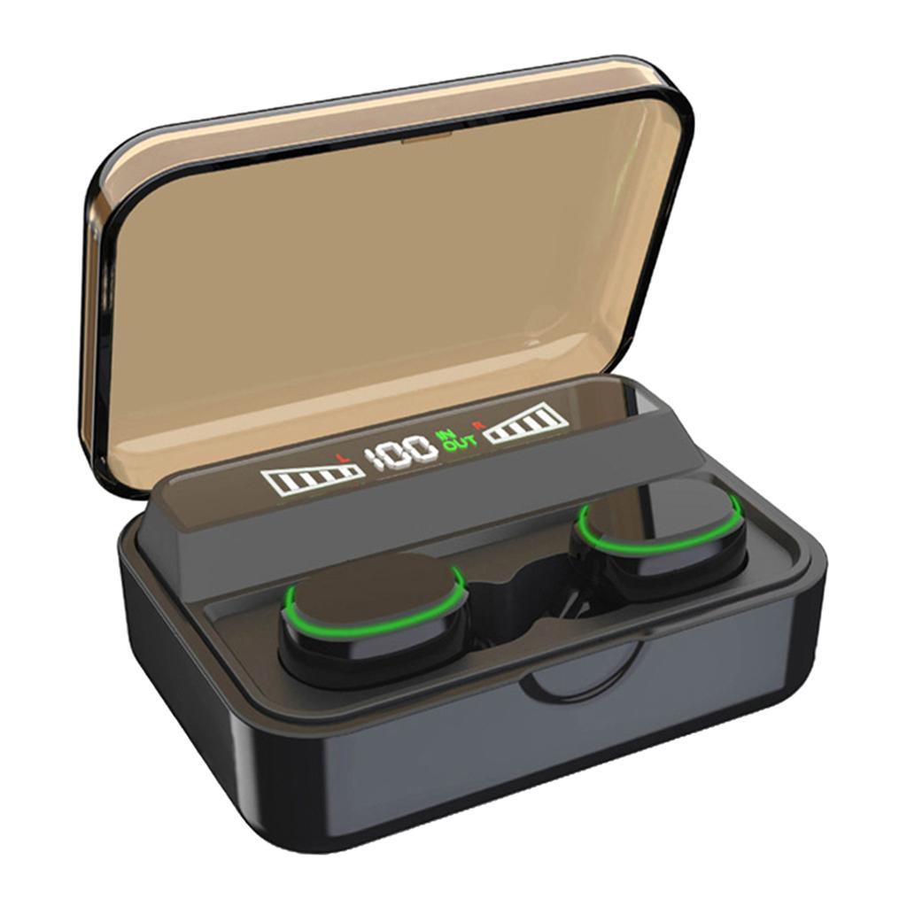 Stylish Wireless Earbuds with Charging Box for Sports Flashing Light Black