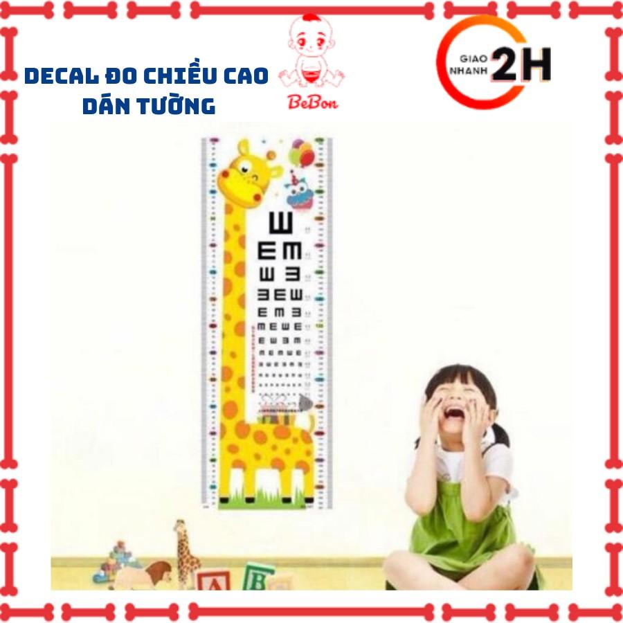 Decal đo chiều cao dán tường cho bé