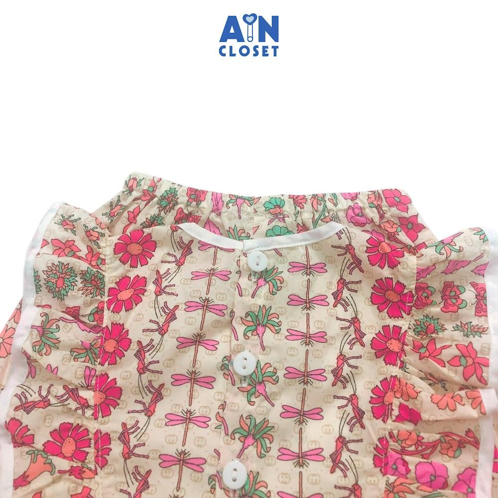 Bộ quần áo lửng bé gái họa tiết Hoa nhiều màu cotton - AICDBGM95EYP - AIN Closet
