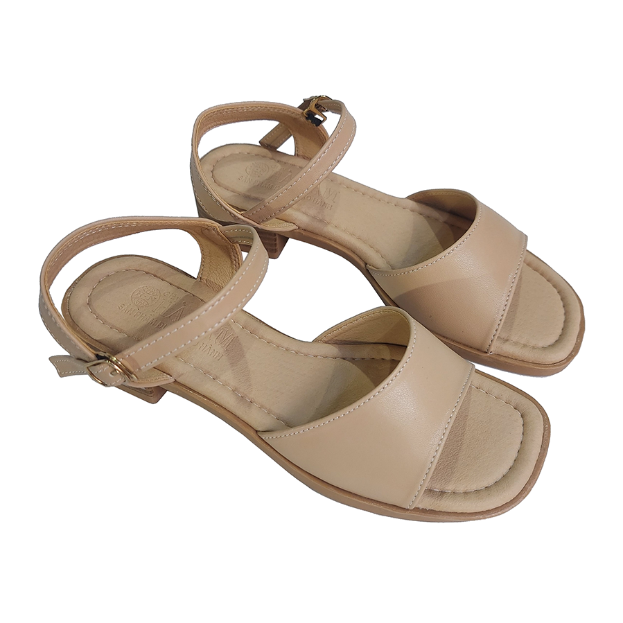 Giày Sandal Nữ Cao Gót HÀ NAM Da Bò Thật Thời Trang Cao Cấp 3cm DNU2179