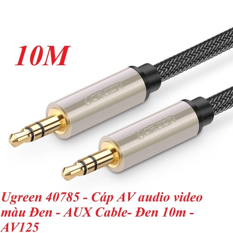 Ugreen UG40785AV125TK 10M màu Đen Cáp âm thanh 2 đầu 3.5mm dương đầu bọc kim loại cao cấp - HÀNG CHÍNH HÃNG