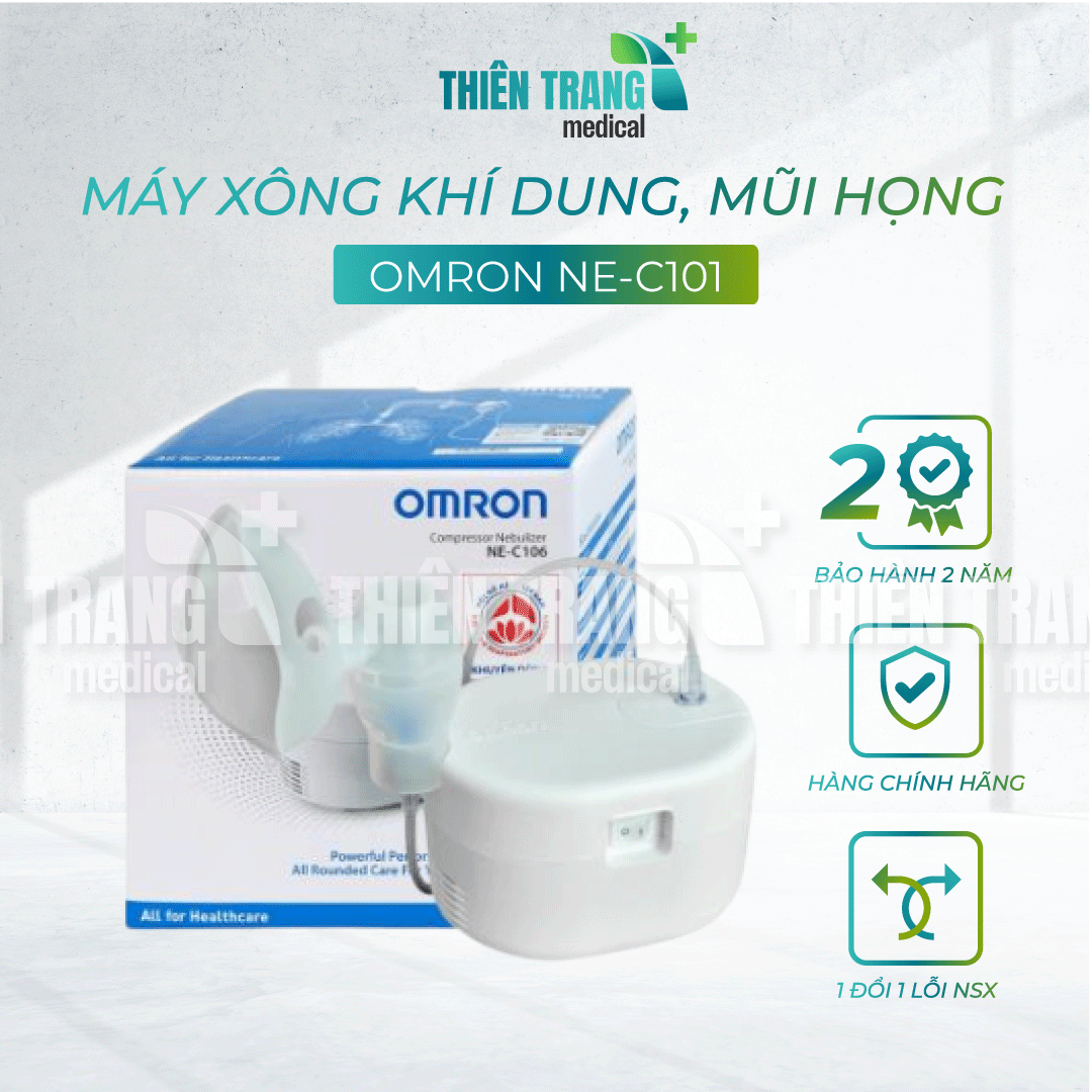 MÁY XÔNG KHÍ RUNG, MŨI HỌNG OMRON NE-C101 Thiên Trang Medical