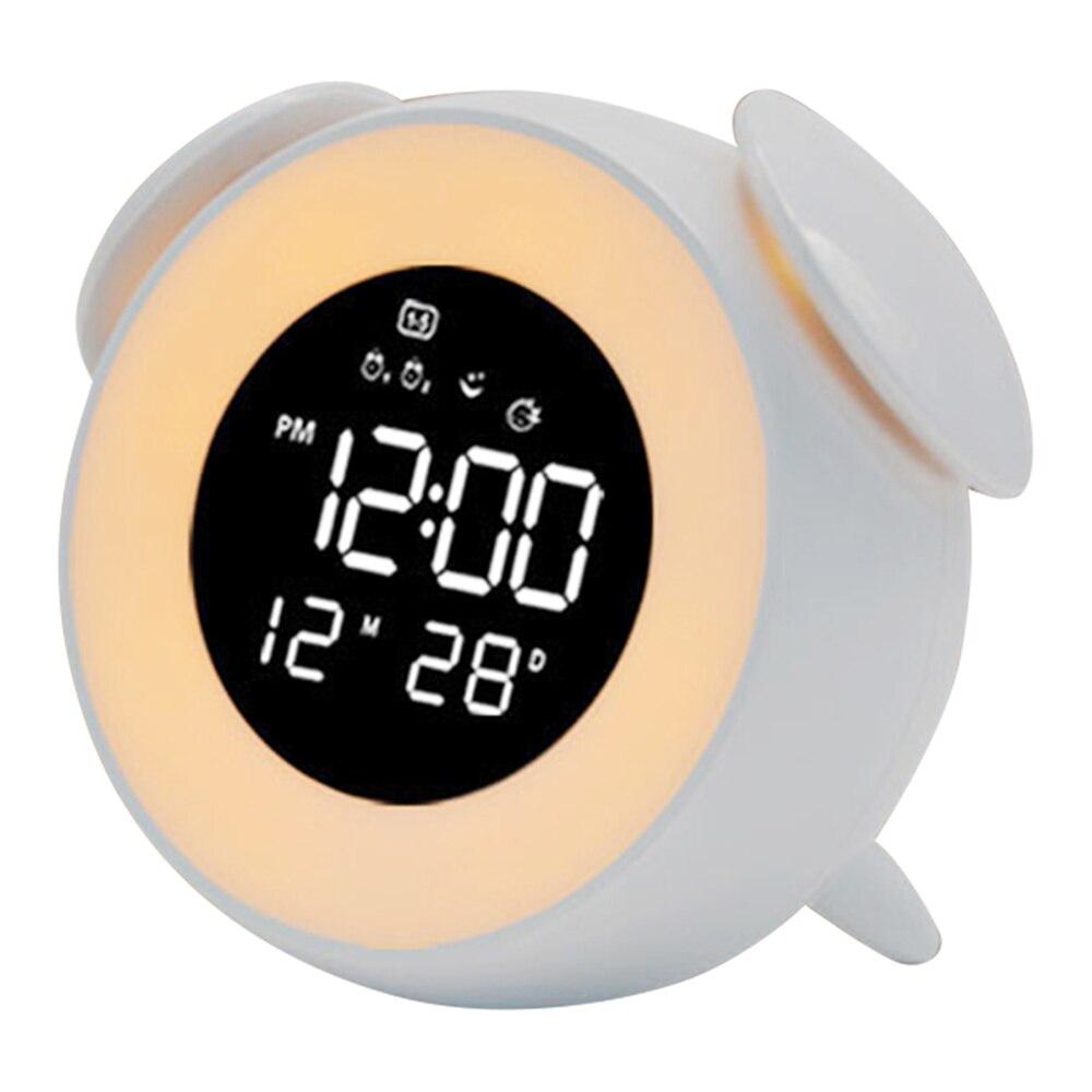 AA 1PC Digital LED Electronic Alarm Clock Mini Desktop Clock Mirror Surface LED Clock Night Lightwith USB Charging