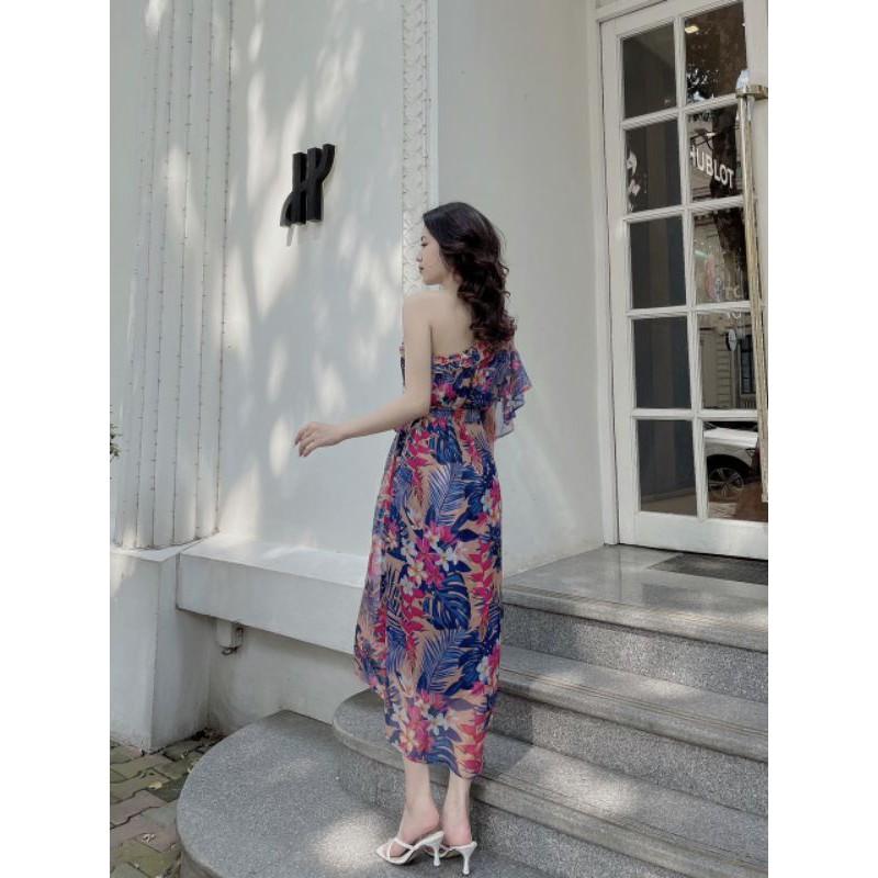 VÁY THIẾT KẾ SUÔNG LỆCH VAI TAY BÈO NHẸ JN07