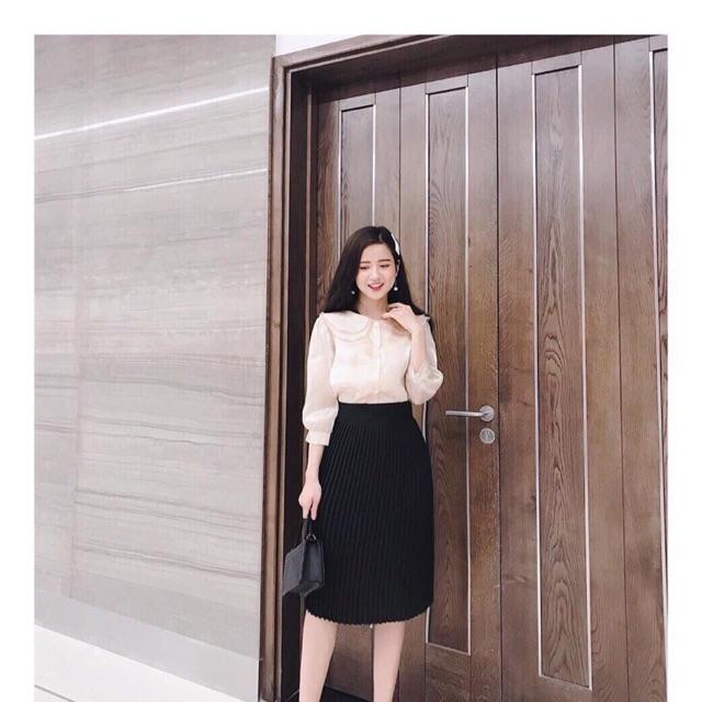 Chân váy xếp ly dài