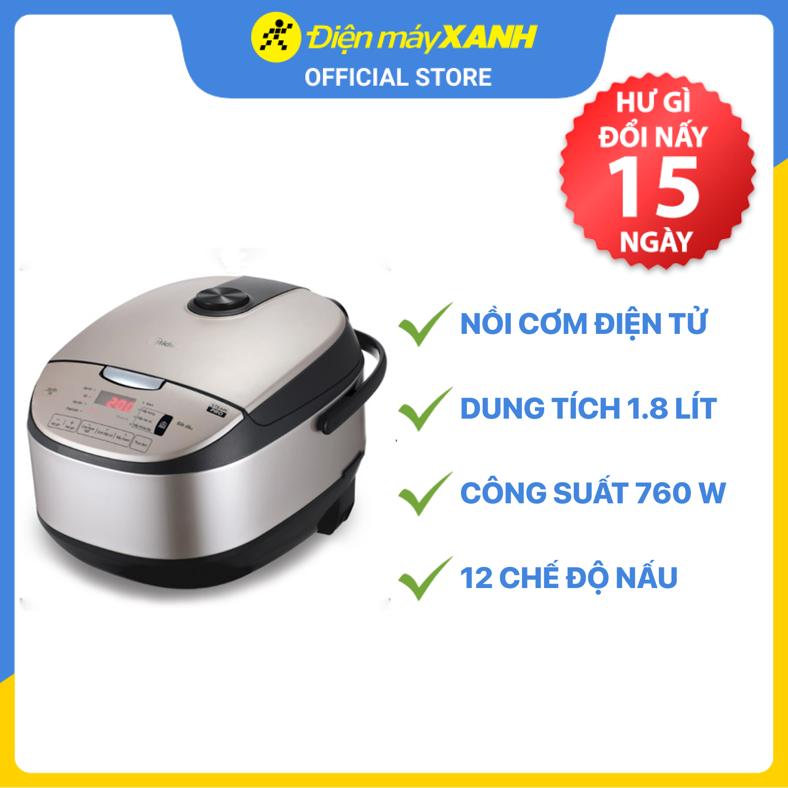 Nồi cơm điện tử Midea MB-FS5021 - Hàng chính hãng