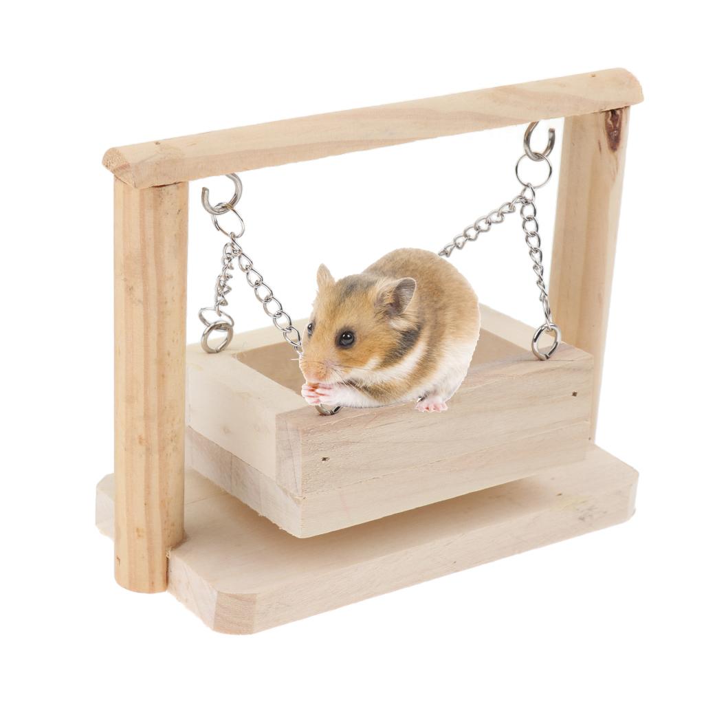 Wooden Small Animal Hamster Ferret Rat Hammock Cage Hanging Basket Nest