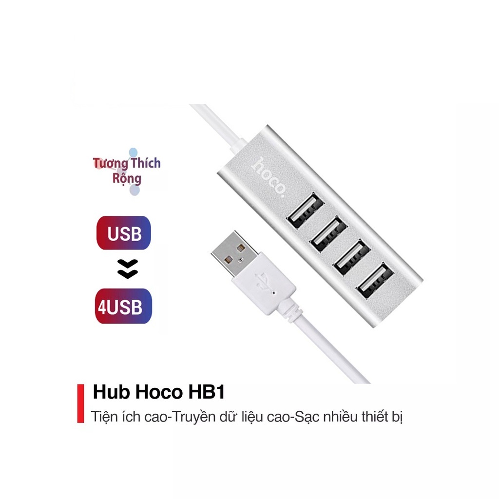 Bộ Chia 4 Cổng USB Hoco HB1 - Hàng Chính Hãng