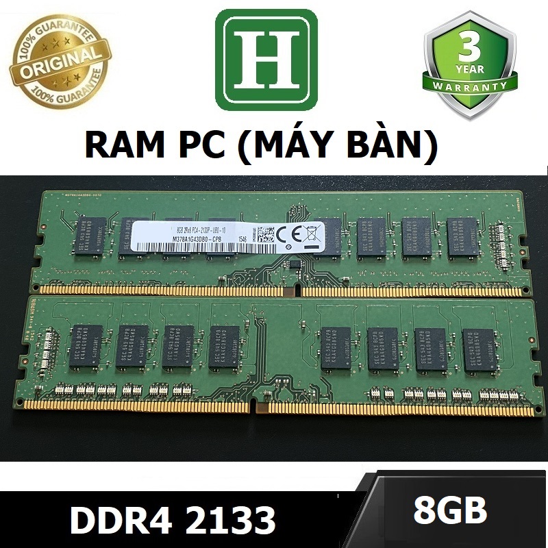 Ram PC 8GB DDR4 bus 2133, ram dùng cho máy bàn, desktop